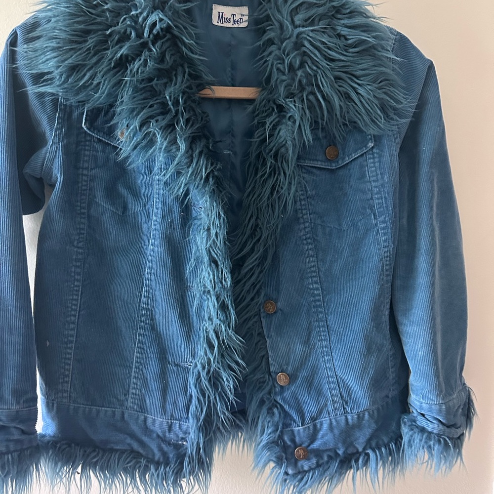 Women’s XS Blue Faux Fur Jacket